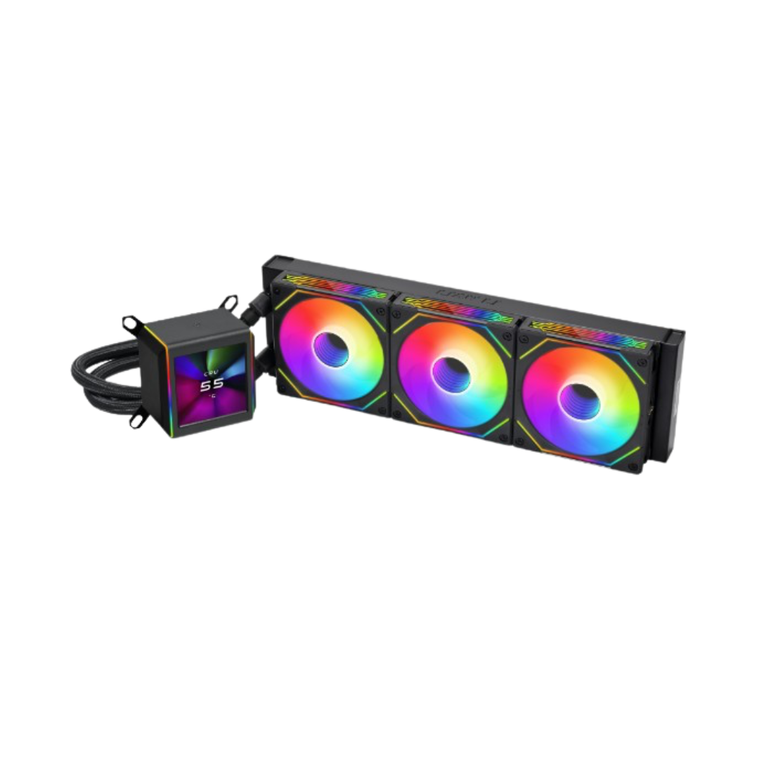 Lian Li GA II LCD 360 BLACK liquid cooler for premium Gaming PC UAE, ideal for Best Gaming PC Dubai builds by PC Builder by Venom Gaming.