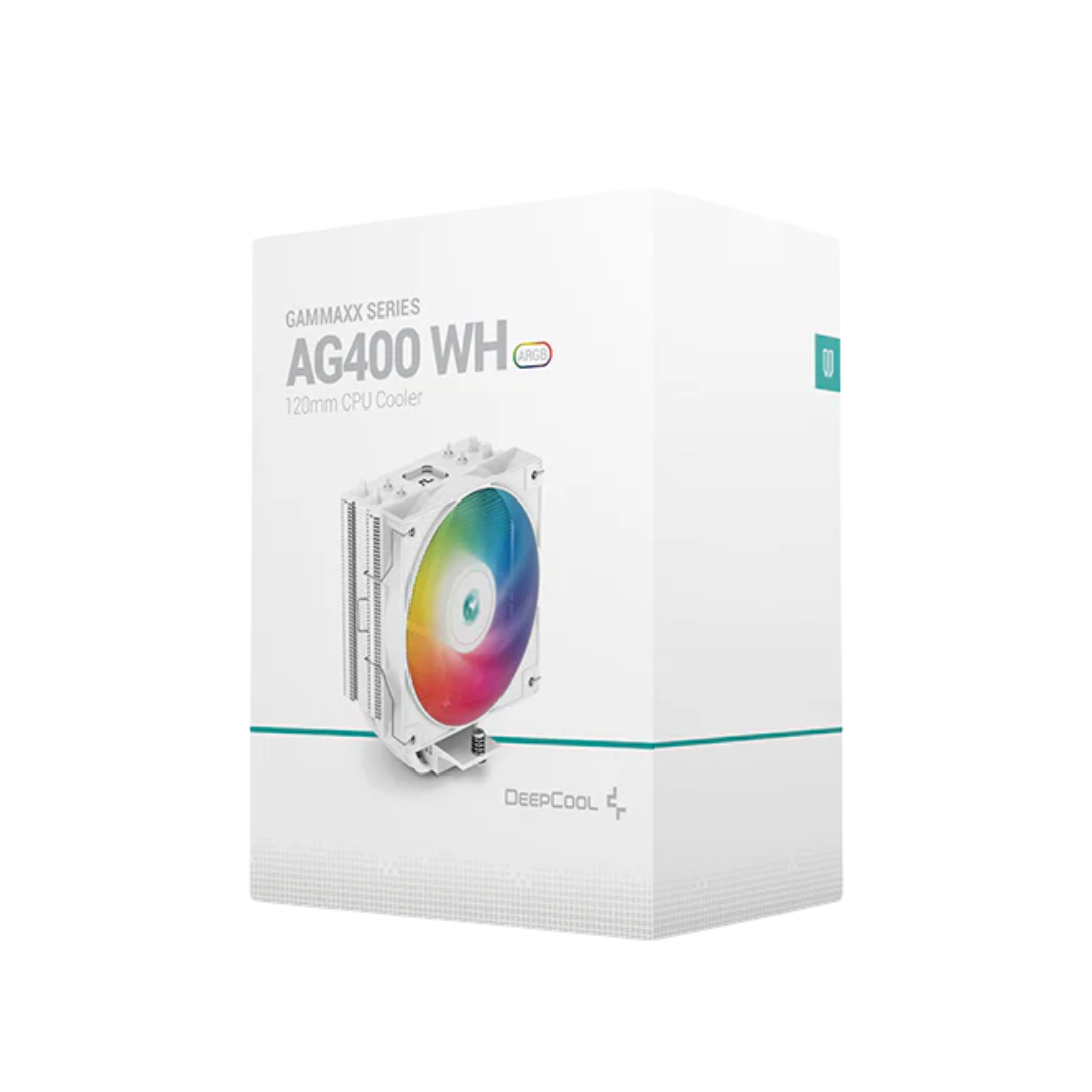 DeepCool AG400 DIGITAL WHITEMMM air cooler for digital Gaming PC UAE, ideal for Best Gaming PC Dubai builds by PC Builder by Venom Gaming.