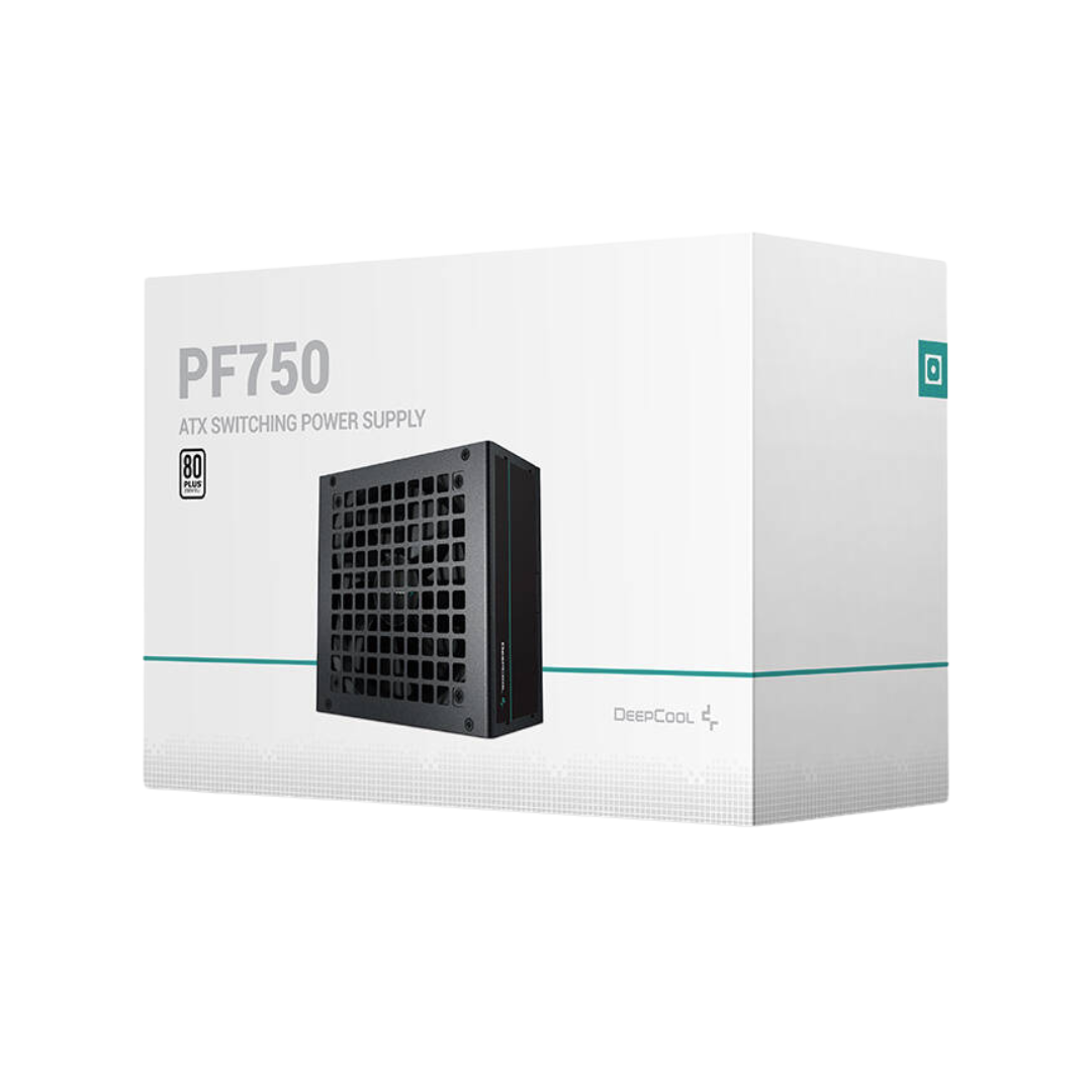 DeepCool PF750 80PLUS 750W power supply for stable Gaming PC UAE, essential for Best Gaming PC Dubai builds by PC Builder by Venom Gaming.
