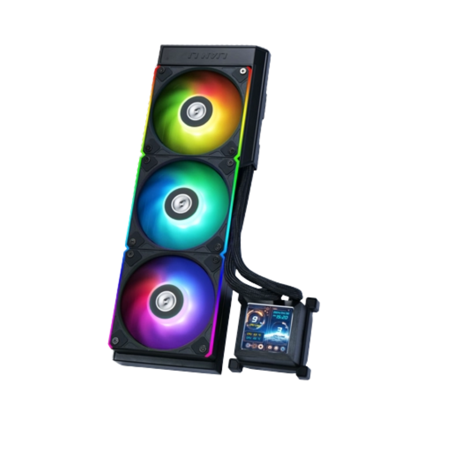 Lian Li HYDRO SHIFT LCD 360S BLACK liquid cooler for ultimate Gaming PC UAE, essential for Best Gaming PC Dubai builds by PC Builder by Venom Gaming.
