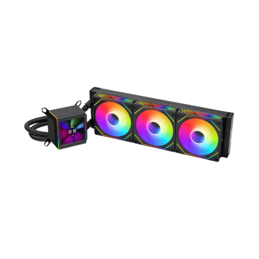 Lian Li GA II LCD 360 BLACK liquid cooler for premium Gaming PC UAE, ideal for Best Gaming PC Dubai builds by PC Builder by Venom Gaming.
