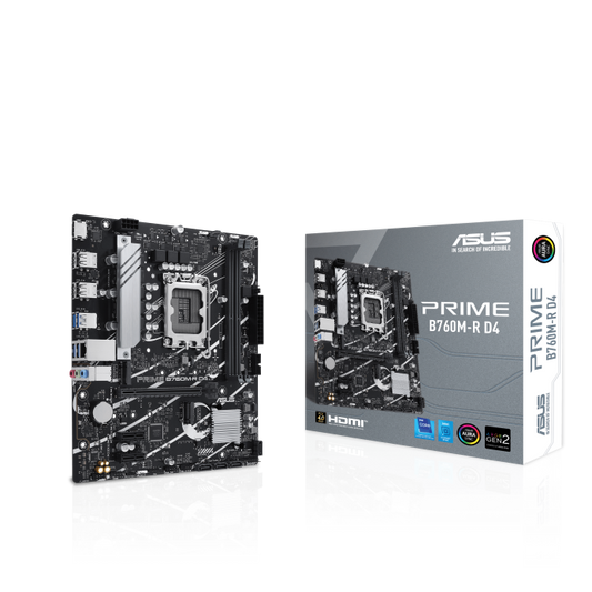 ASUS PRIME B760M-R D4 motherboard for dependable Gaming PC UAE, perfect for Best Gaming PC Dubai builds by PC Builder by Venom Gaming.
